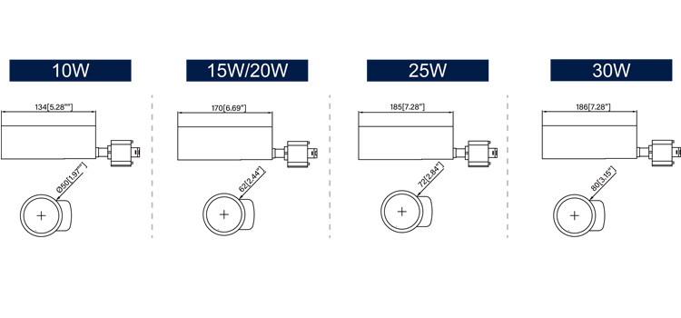 2700K-4000K एलईडी स्पॉट लाइट फिक्स्चर, 110Lm/w IP20 एलईडी ट्रैक लैंप 1