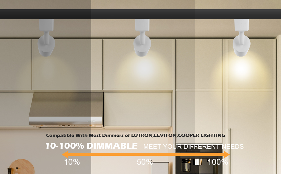 2700K-4000K एलईडी स्पॉट लाइट फिक्स्चर, 110Lm/w IP20 एलईडी ट्रैक लैंप 4