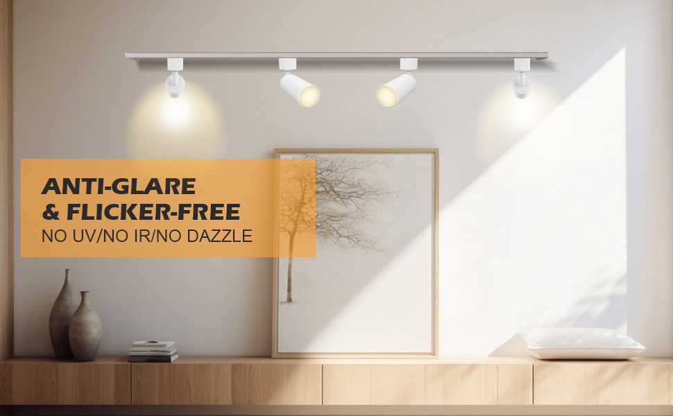 2700K-4000K एलईडी स्पॉट लाइट फिक्स्चर, 110Lm/w IP20 एलईडी ट्रैक लैंप 3